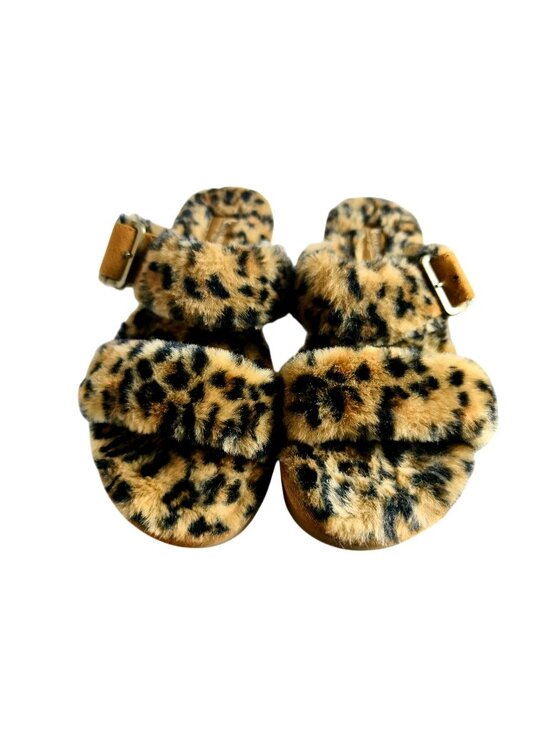 Koolaburra By UGG Shoes - Koolaburra By UGG 8 Furr Ah Slides Sandals Faux Fur Leopard Print Adjust Buckle